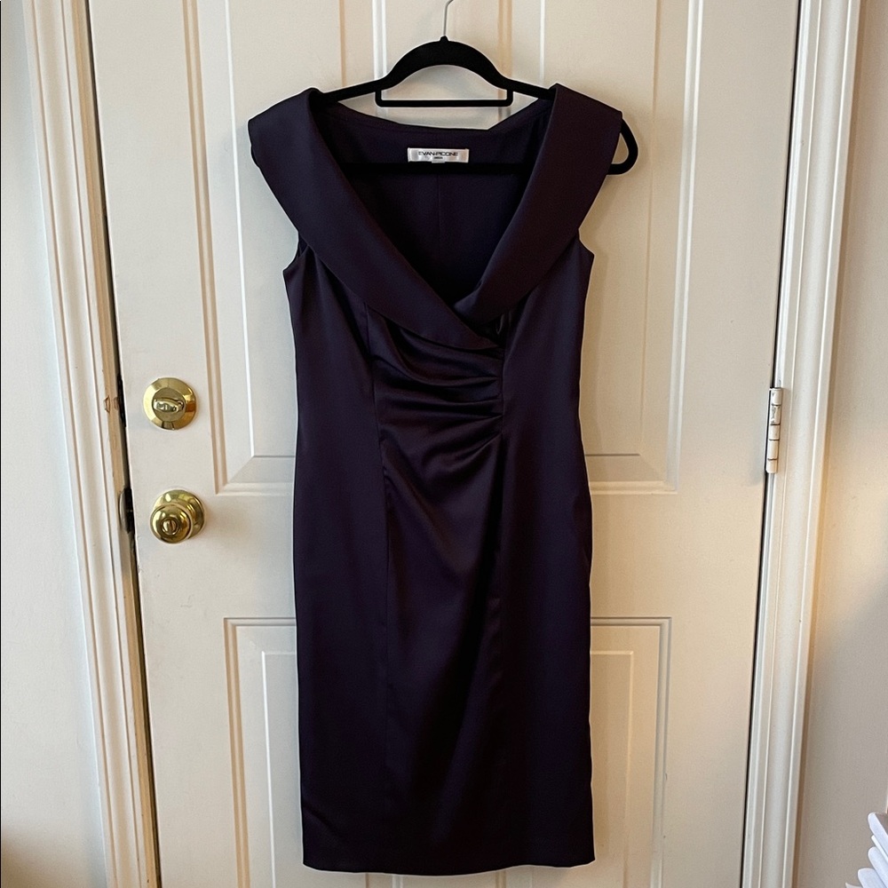 Evan Picone Deep Plum Satin Evening Dress Size 4. Formal Party Wedding Guest